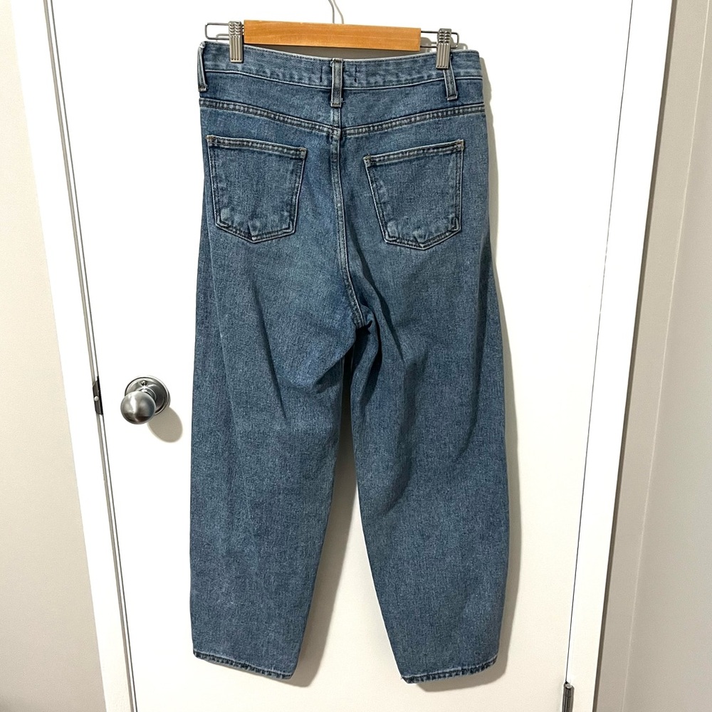 Oak + Fort High Rise Barrel Leg Jean Blue size Medium - Picture 8 of 15